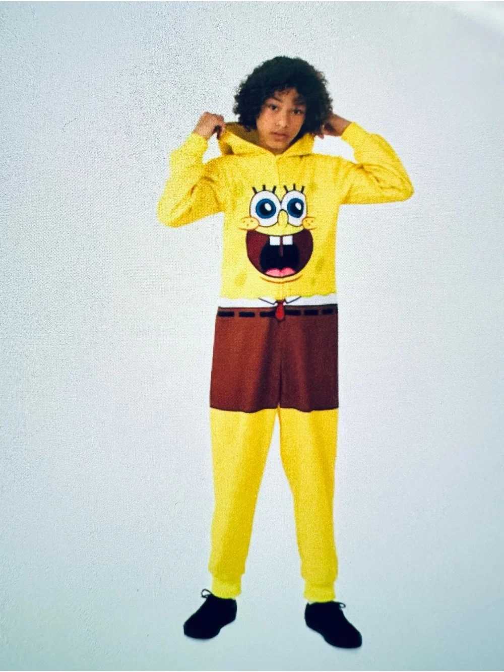 Spirit SpongeBob Square Pants Kids Yellow Hoodie Onesie - Picture 1 of 6